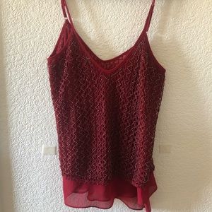 XS red beaded tank top